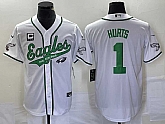 Men's Philadelphia Eagles #1 Jalen Hurts White C Patch Cool Base Stitched Baseball Jersey1,baseball caps,new era cap wholesale,wholesale hats